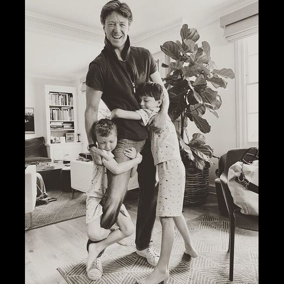 Gregorio Marsiaj, mari d'Eva Herzigova, et leurs fils Edward et Philipe. Juin 2019.