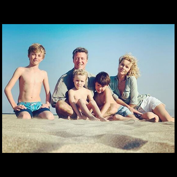 Eva Herzigova, son mari Gregorio Marsiaj et leurs enfants George, Edward et Philipe. Décembre 2018.