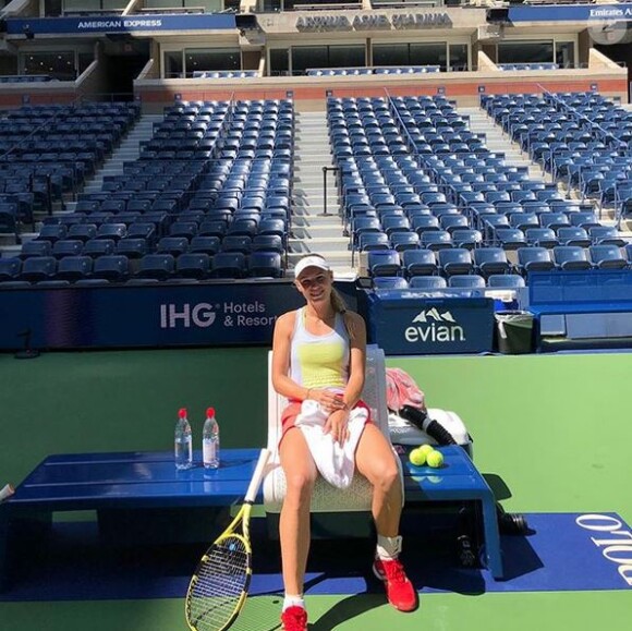 Caroline Wozniacki à l'US Open. Août 2019.