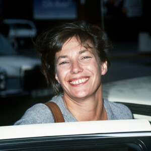 Jane Birkin à Hambourg, en Allemagne. Le 16 août 1988. @Carsten Rehder/Picture Alliance/DPA/ABACAPRESS.COM