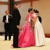 Le roi Felipe VI et la reine Letizia d'Espagne - Les dignitaires du monde entier assistent au banquet donné à l'occasion de la cérémonie d'intronisation de l'empereur du Japon Naruhito à Tokyo, le 22 octobre 2019.