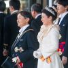 L'empereur japonais Naruhito et l'impératrice Masako lors du défilé royal commémorant l'intronisation de l'empereur Naruhito à Tokyo, au Japon le 10 novembre 2019.