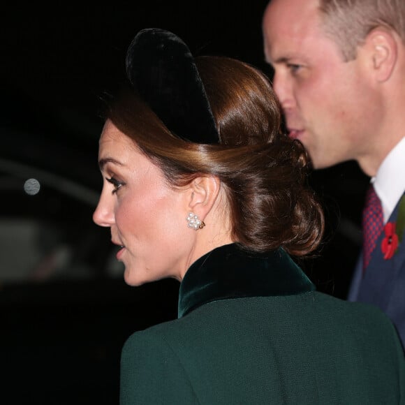 Kate Catherine Middleton, duchesse de Cambridge et le prince William, duc de Cambridge - La famille royale d'Angleterre à son arrivée à l'abbaye de Westminster pour un service commémoratif pour le centenaire de la fin de la Première Guerre Mondiale à Londres. Le 11 novembre 2018