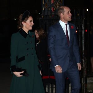 Kate Catherine Middleton, duchesse de Cambridge et le prince William, duc de Cambridge - La famille royale d'Angleterre à son arrivée à l'abbaye de Westminster pour un service commémoratif pour le centenaire de la fin de la Première Guerre Mondiale à Londres. Le 11 novembre 2018