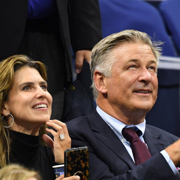 Hilaria Baldwin, Alec Baldwin - Les célébrités assistent au match de tennis de l'US Open entre R. Nadal et M. Cilic. New York. Le 2 septembre 2019.