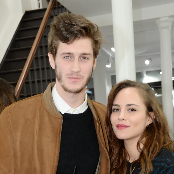 Jean-Baptiste Maunier et sa compagne Léa Arnezeder - Soirée de lancement de la collection capsule "J Brand x Comptoir des Cotonniers" à la "L.A. Galerie" rue Bachaumont dans le 2ème arrondissement à Paris, le 17 février 2016. © Rachid Bellak/Bestimage