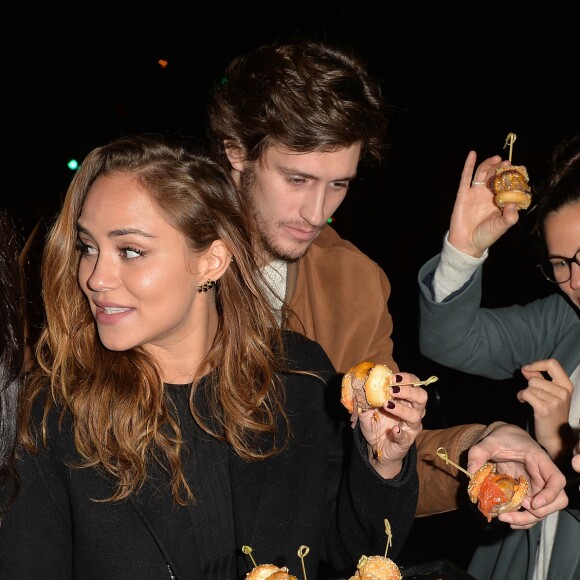 Exclusif - Léa Arnezeder, et son compagnon Jean-Baptiste Maunier, Lorie (Laure Pester) et son compagnon Roby Schinasi - Soirée de lancement du restaurant "Hardy" le 18 octobre 2016. © Veeren/Bestimage