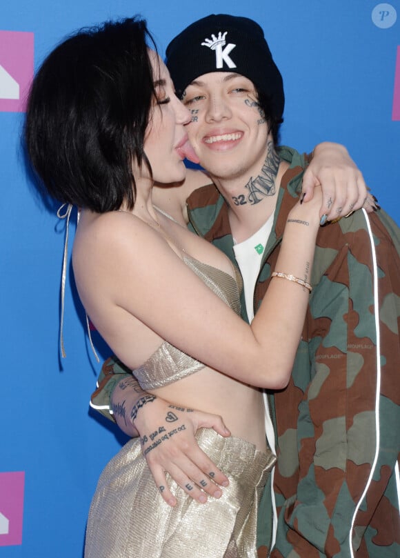 Noah Cyrus et son compagnon Lil Xan - Les célébrités arrivent aux 2018 MTV Video Music Awards à New York, le 20 août 2018 2