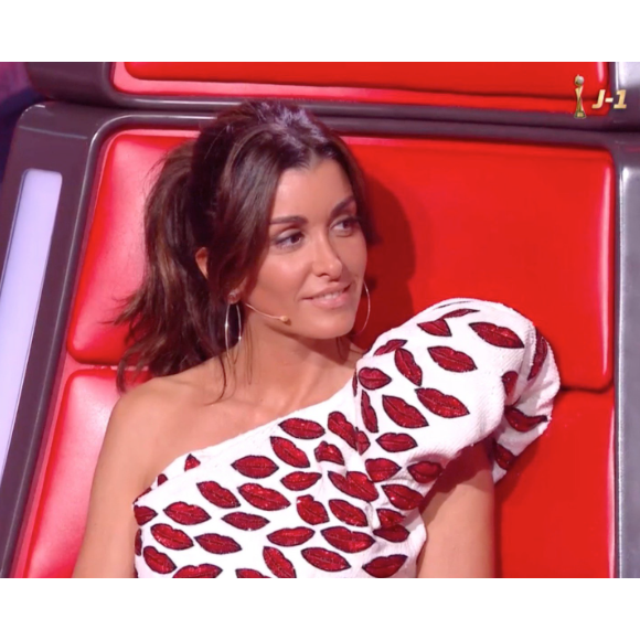 Jenifer très stylée dans son top Yves Saint Laurent pour la finale de "The Voice 8" sur TF1, le 6 juin 2019.