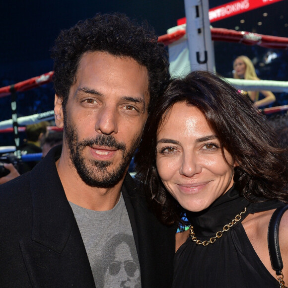 Tomer Sisley et sa femme Sandra lors du gala de boxe Univent à l'AccorHotels Arena de Paris pour le championnat du monde WBA le 15 novembre 2019. © Veeren / Bestimage