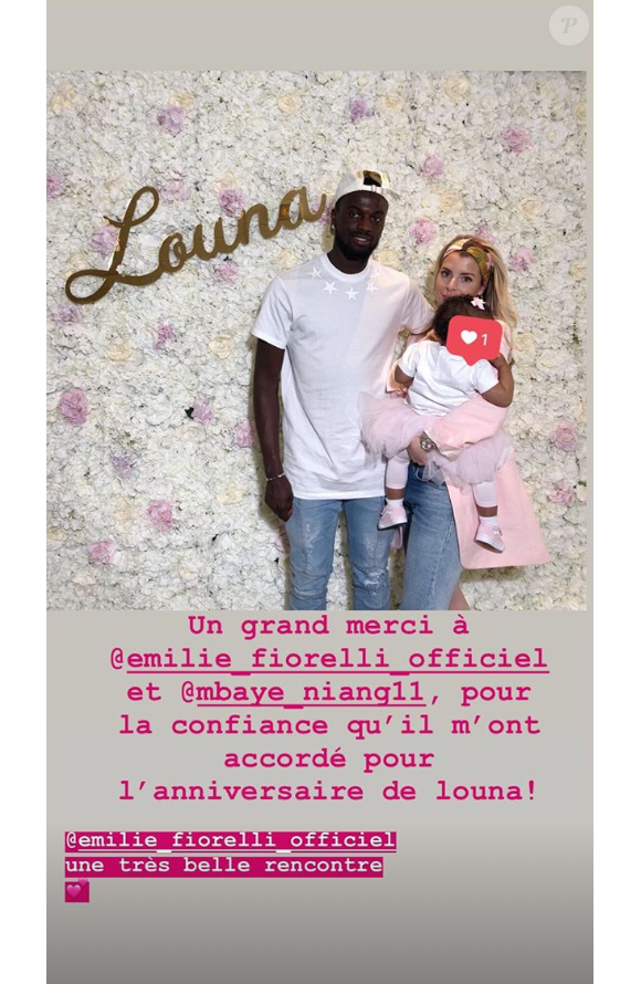 Emilie Fiorelli et son amoureux M'Baye Niang ont célébré le premier anniversaire de leur fille Louna, née le 22 avril 2018.