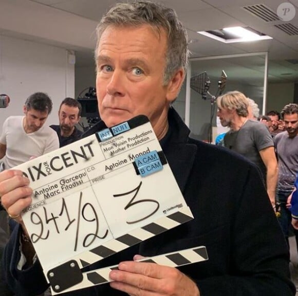 Franck Dubosc sur le tournage de la série "Dix pour cent" de France 2. Photo publiée sur Instagram le 21 novembre 2019.