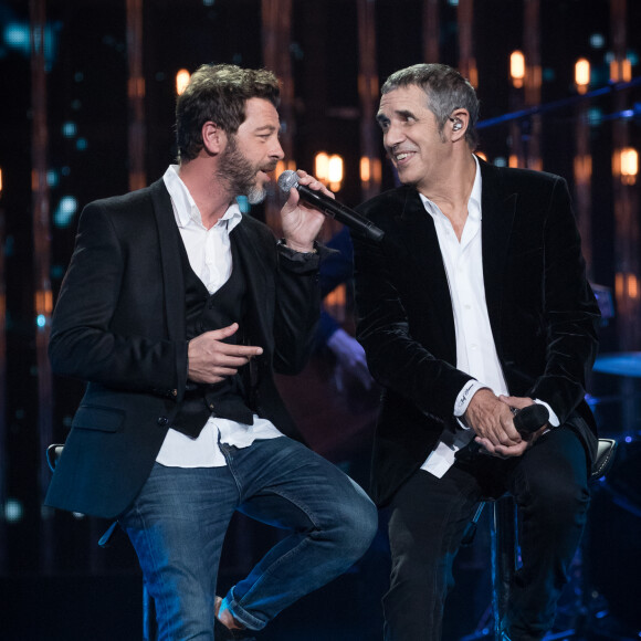 Exclusif - Christophe Mae et Julien Clerc - Enregistrement de l'émission "Rendez-vous avec Julien Clerc" au Théâtre du Châtelet à Paris, qui sera diffusée le 29 novembre sur France 3. Le 24 octobre 2019. © Cyril Moreau / Bestimage