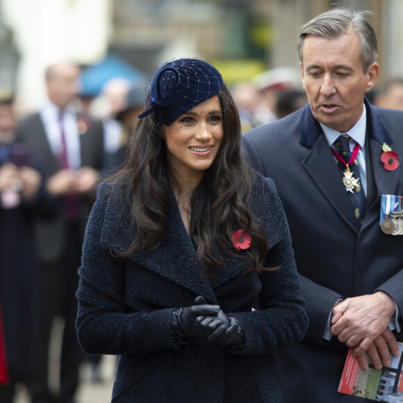 Le prince Harry, duc de Sussex, et Meghan Markle, duchesse de Sussex, assistent au 'Remembrance Day', une cérémonie d'hommage à tous ceux qui sont battus pour la Grande-Bretagne, à Westminster Abbey, le 7 novembre 2019.