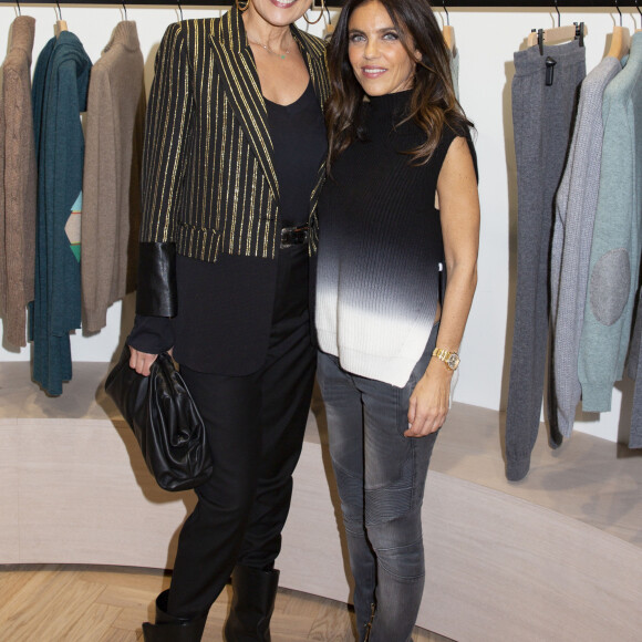 Exclusif - Cristina Cordula et Carole Benaroya (co-fondatrice de la marque Kujten) lors de l'inauguration de la boutique flagship "Kujten" (marque française spécialisée dans le cachemire), située avenue Victor Hugo à Paris, le 27 novembre 2019. © Jack Tribeca/Bestimage