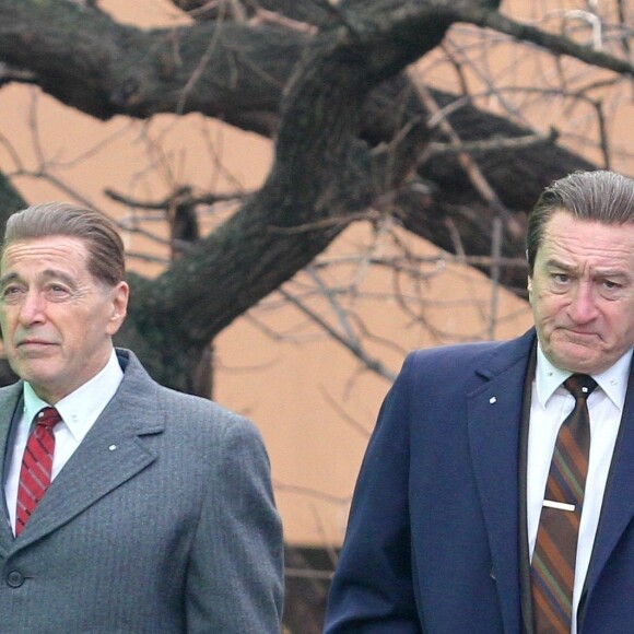 Robert De Niro et Al Pacino sur le tournage de "The Irishman" dans le quartier du Bronx à New York. Le 20 décembre 2017