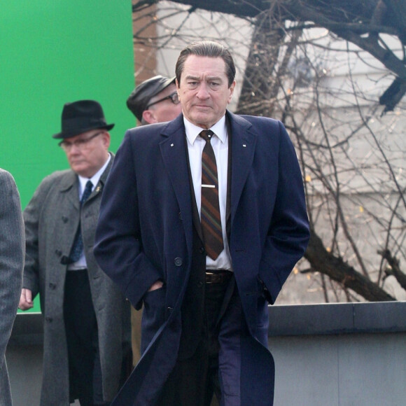 Robert De Niro et Al Pacino sur le tournage de "The Irishman" dans le quartier du Bronx à New York. Le 20 décembre 2017