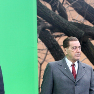 Robert De Niro et Al Pacino sur le tournage de "The Irishman" dans le quartier du Bronx à New York. Le 20 décembre 2017