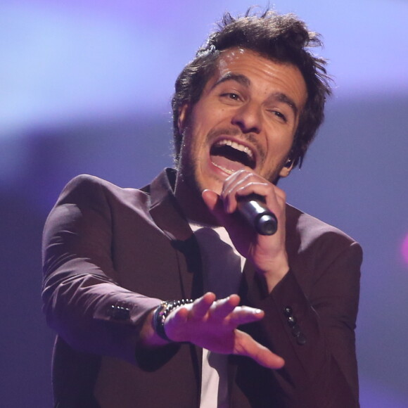 Le chanteur français Amir lors des répétitions du concours de l'Eurovision 2016 à Stockholm le 13 mai 2016.