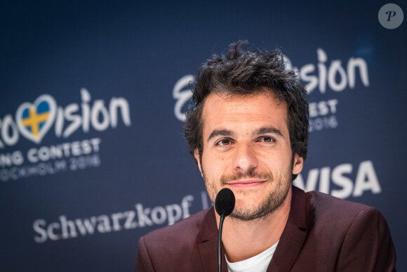 Amir Haddad représente la France avec la chanson "J'ai cherché" au concours Eurovision de la chanson 2016. Stockholm. Le 13 mai 2016.