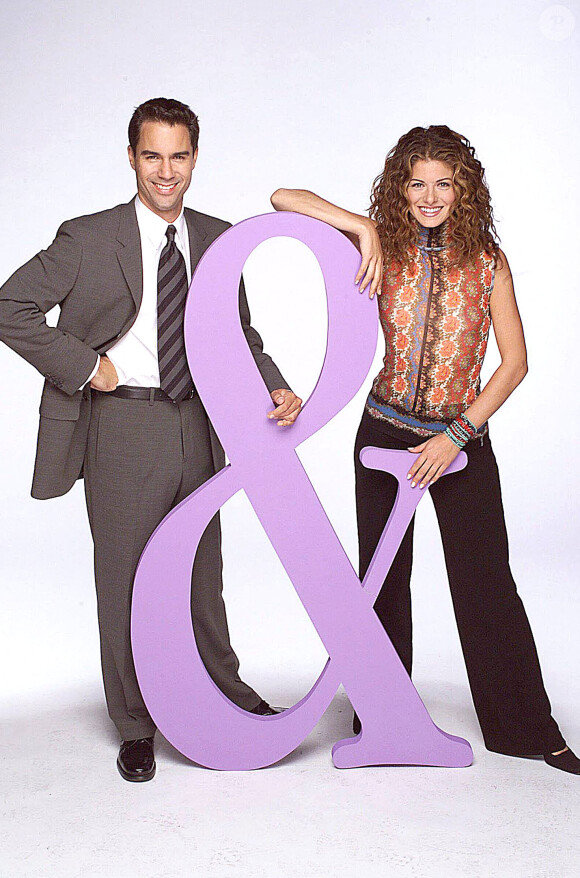 Eric McCormack et Debra Messing dans la série "Will & Grace", nommée dans la catégorie "Meilleure comédie" aux Primetime Emmy Awards. Los Angeles. Le 14 juillet 2001. © KRT/ABACA.