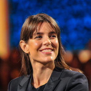 Charlotte Casiraghi sur le plateau de l'émission italienne "Le parole della Settimana", sur la Rai, à Milan, le 6 octobre 2019.