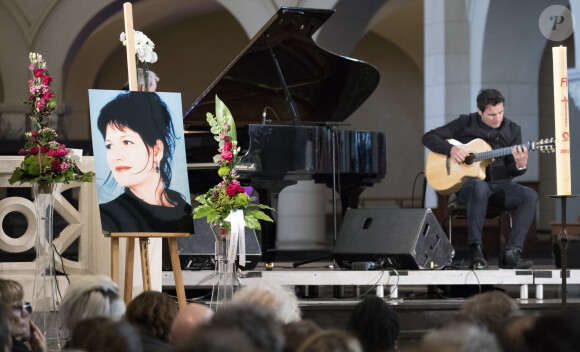 Obsèques de Maurane en l'église Notre-Dame des Grâces à Woluwe-Saint-Pierre en Belgique, le 17 mai 2018.