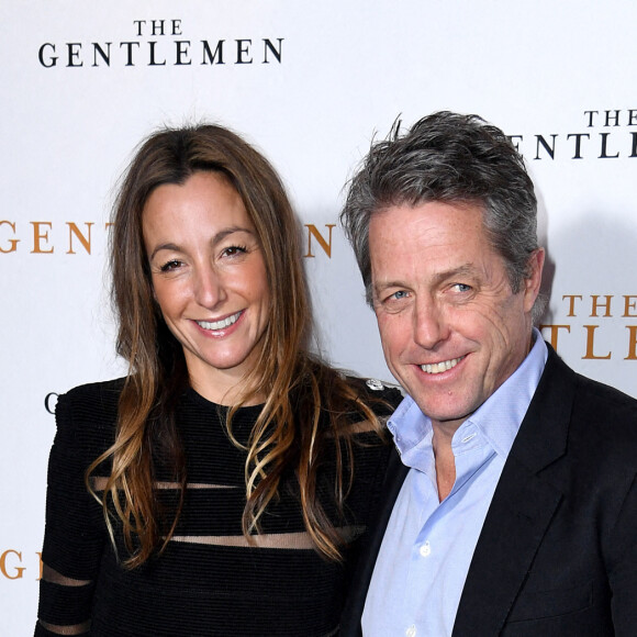 Hugh Grant et sa femme Anna Eberstein à l'avant-première du film "The Gentlemen" à Londres le 3 décembre 2019.