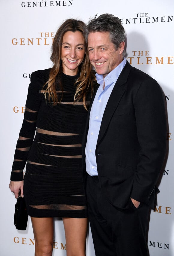 Hugh Grant et sa femme Anna Eberstein à l'avant-première du film "The Gentlemen" à Londres le 3 décembre 2019.