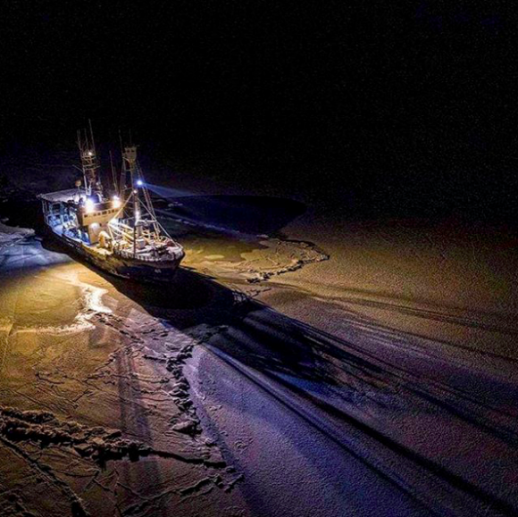 Le brise-glace en route pour sauver Mike Horn et Borge Ousland, sur Instagram le 6 décembre 2019.