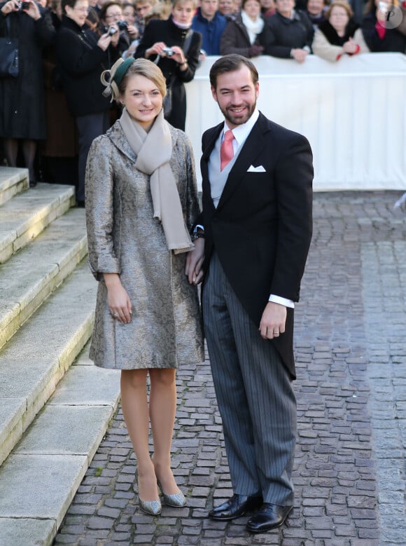 Le Prince Guillaume de Luxembourg et son epouse la comtesse Stephanie de Lannoy - Mariage de L'archiduc Christoph d'Autriche et de Adelaide Drape-Frisch a la Basilique Saint-Epvre de Nancy, France le 29 Decembre 2012.