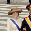 Le prince Guillaume et la princesse Stephanie du Luxembourg - Arrivees des personnalites a la ceremonie de couronnement du roi Willem-Alexander des Pays-Bas dans la "Nieuwe Kerk" a Amsterdam. Le 30 avril 2013