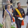 La Duchesse Stephanie du Luxembourg et le Grand Duc Guillaume du Luxembourg - Mariage de la princesse Madeleine de Suede avec Chris O'Neill au Palais Royal a Stockholm en Suede le 8 juin 2013.