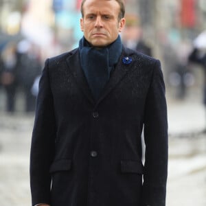 Emmanuel Macron - Cérémonie du 101ème anniversaire de l'Armistice à l'Arc de Triomphe à Paris le 11 novembre 2019. © Jacques Witt/Pool/Bestimage