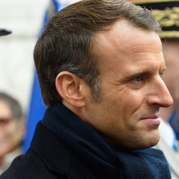 Emmanuel Macron - Cérémonie du 101ème anniversaire de l'Armistice à l'Arc de Triomphe à Paris le 11 novembre 2019. © Jacques Witt/Pool/Bestimage