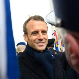 Emmanuel Macron - Cérémonie du 101ème anniversaire de l'Armistice à l'Arc de Triomphe à Paris le 11 novembre 2019. © Jacques Witt/Pool/Bestimage