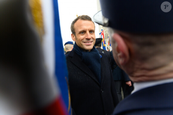 Emmanuel Macron - Cérémonie du 101ème anniversaire de l'Armistice à l'Arc de Triomphe à Paris le 11 novembre 2019. © Jacques Witt/Pool/Bestimage