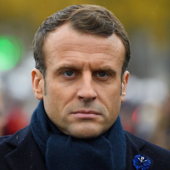 Emmanuel Macron - Cérémonie du 101ème anniversaire de l'Armistice à l'Arc de Triomphe à Paris le 11 novembre 2019. © Jacques Witt/Pool/Bestimage