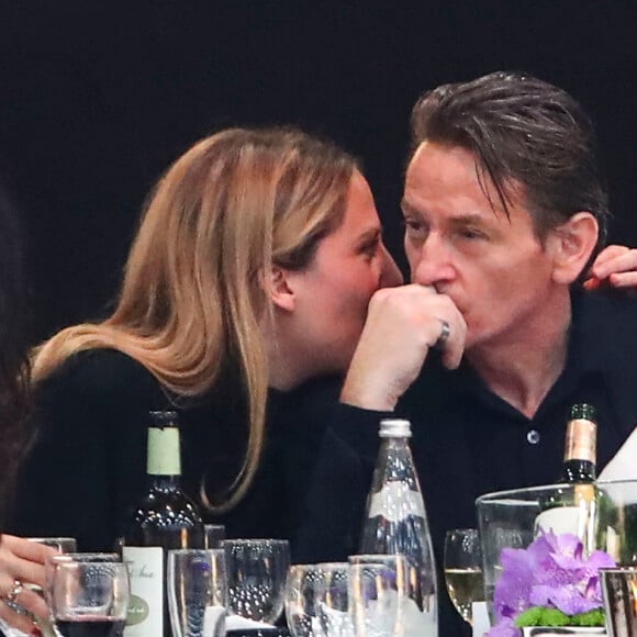 Benoit Magimel et sa femme Margot Pelletier - Tribunes du Jumping Longines Masters de Paris à Villepinte, le 7 décembre 2019. © Gwendoline Le Goff / Panoramic / Bestimage