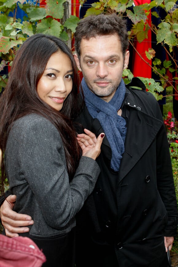Anggun et son ancien compagnon Cyril Montana. Paris. Le 13 octobre 2012.