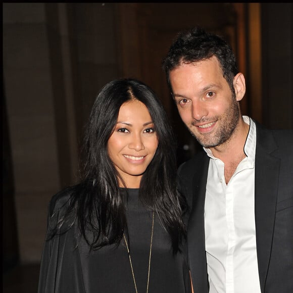 Anggun et son ancien compagnon Cyril Montana. Paris. Le 26 septembre 2011.