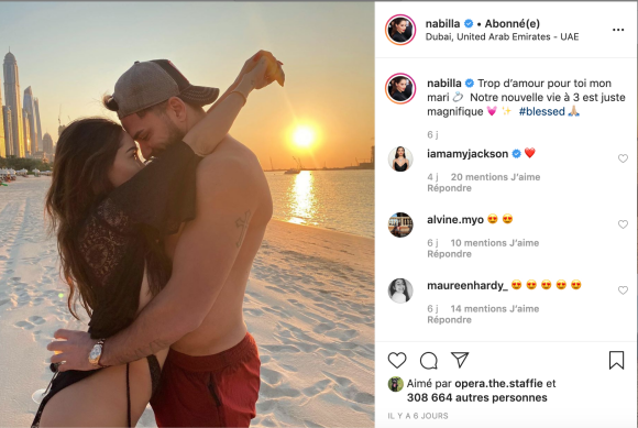 Nabilla et Thomas sur Instagram le 2 décembre 2019.