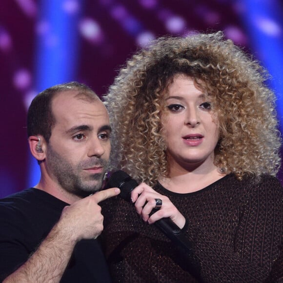 Exclusif - Trois Café Gourmands (Mylène Madrias, Sébastien Gourseyrol et Jérémy Pauly - révélation musicale de l'année) lors de la cérémonie de la 1ère édition des "Olympia Awards" (cérémonie récompensant des artistes de la musique et de l'humour, présentée par A. de Caunes) à l'Olympia. Paris, le 11 décembre 2019. © Gorassini-Tribeca/Bestimage