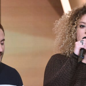 Exclusif - Trois Café Gourmands (Mylène Madrias, Sébastien Gourseyrol et Jérémy Pauly - révélation musicale de l'année) lors de la cérémonie de la 1ère édition des "Olympia Awards" (cérémonie récompensant des artistes de la musique et de l'humour, présentée par A. de Caunes) à l'Olympia. Paris, le 11 décembre 2019. © Gorassini-Tribeca/Bestimage