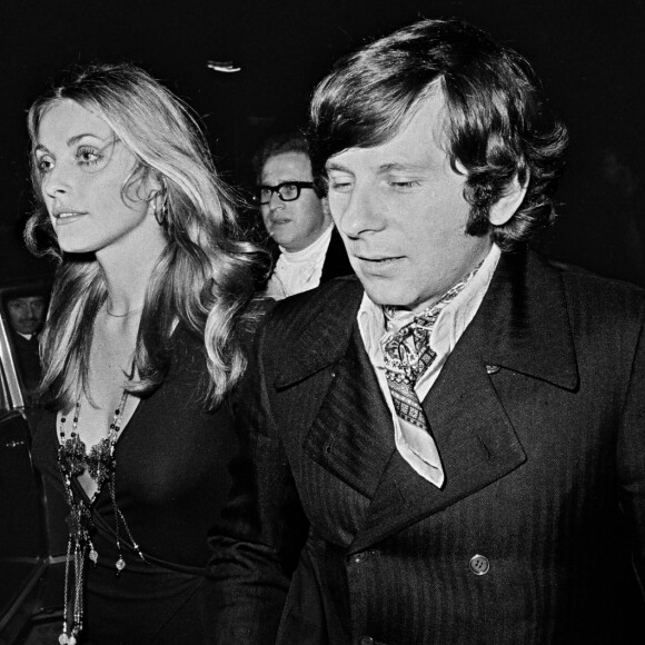 Sharon Tate et Roman Polanski à la première fu film "Rosemary's baby" à Paris en 1968.