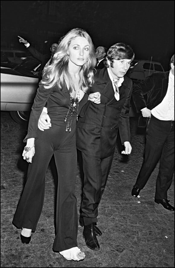 Sharon Tate et Roman Polanski à la première fu film "Rosemary's baby" à Paris en 1968.