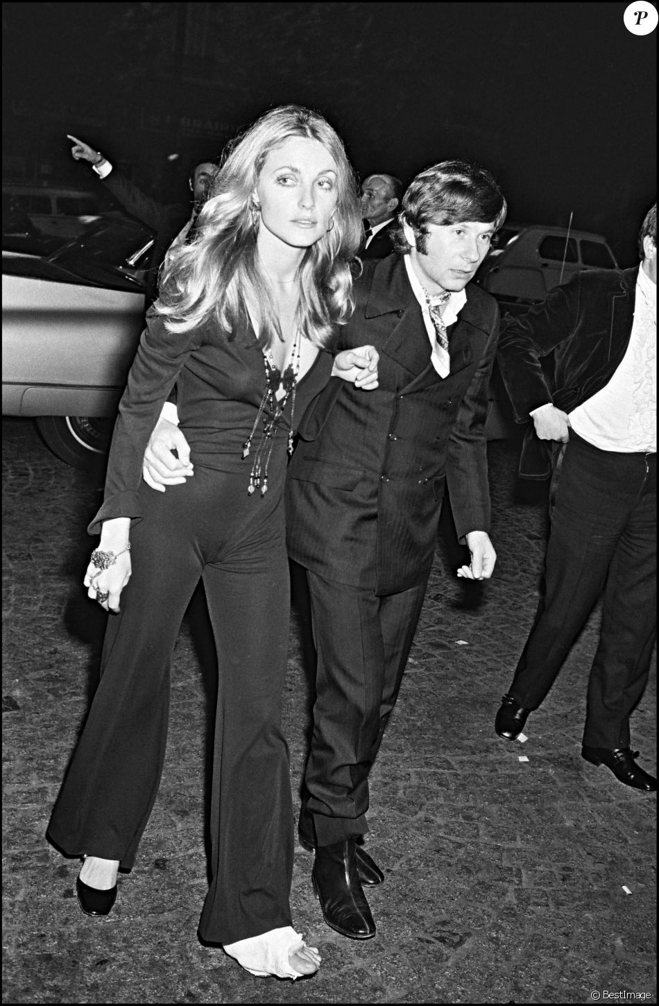 Sharon Tate et Roman Polanski à la première fu film Rosemary's baby à