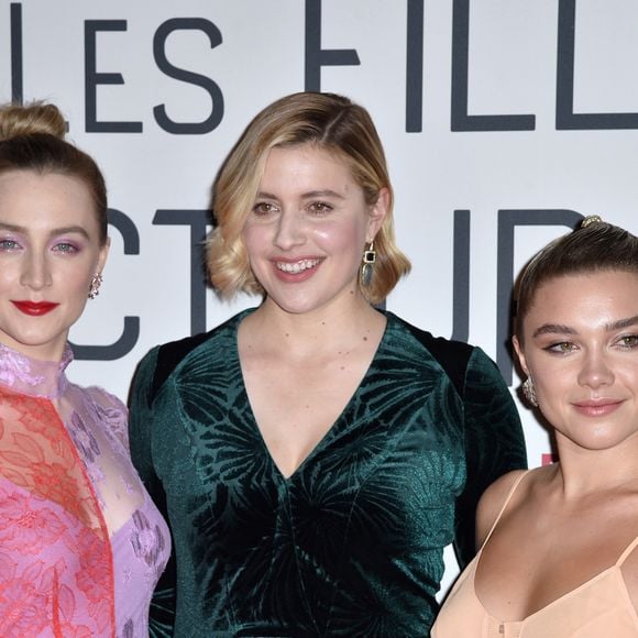 Saoirse Ronan, Greta Gerwig et Florence Pugh à la première du film "Les filles du Docteur March" au cinéma Gaumont-Marignan à Paris, le 12 décembre 2019. © Giancarlo Gorassini/Bestimage