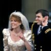 Mariage du prince Andrew et Sarah Ferguson, palais de Buckingham, 1986. 