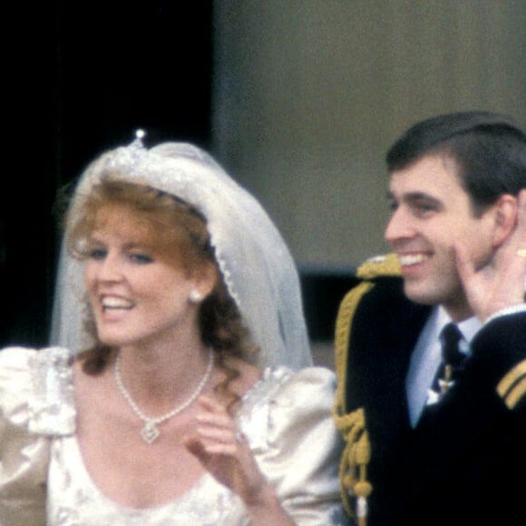 Mariage du prince Andrew et Sarah Ferguson, palais de Buckingham, 1986. 